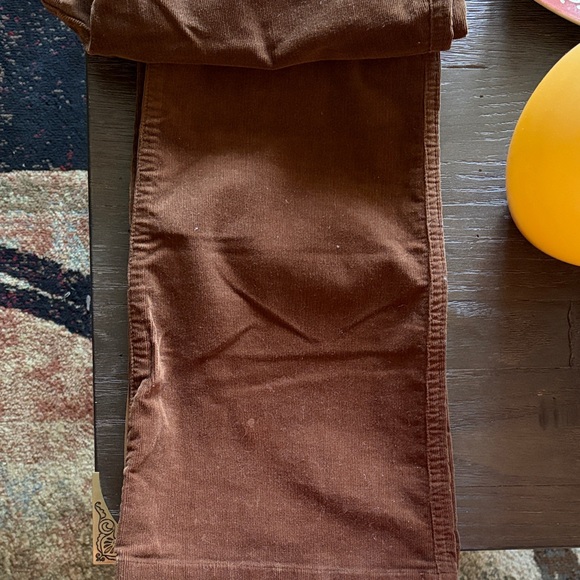 Corduroy Stylish Brown Straight Leg Trousers for Women by I.E. Relaxed - Picture 7 of 7